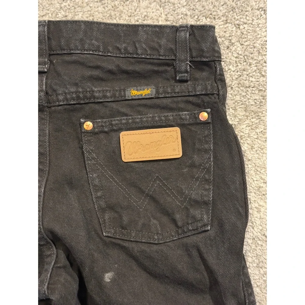 Wrangler Jeans Boys 14 Reg Black Cowboy Cut Relaxed Fit Straight Leg Cotton *